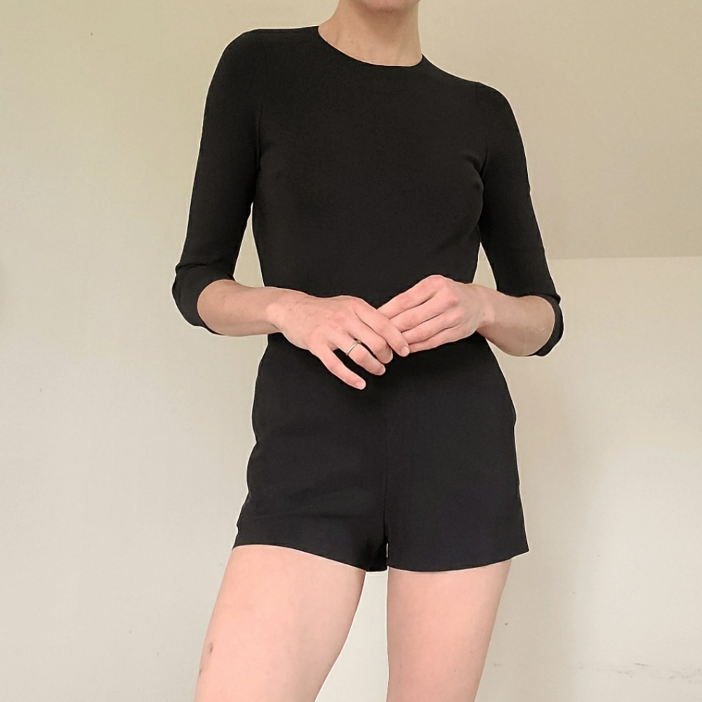 GRETA CONSTANTINE - Black backless jumpsuit/romper